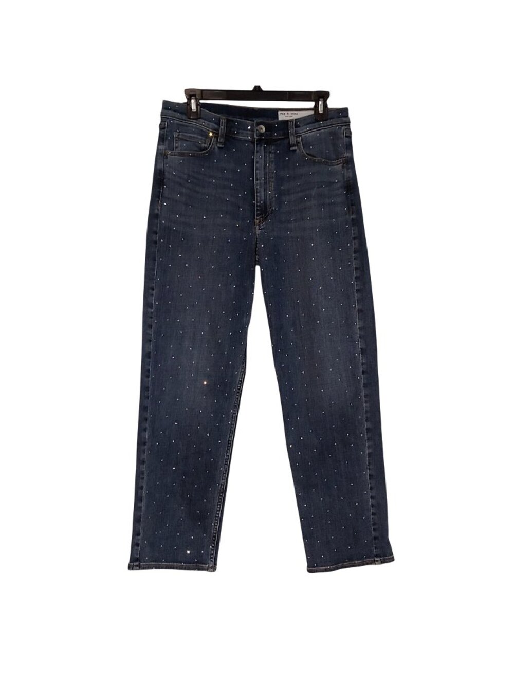 Rag & Bone Haddie Ankle Jeans Crystal Embellished Jeans Sparkle Designer 28